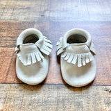 Bird Rock Baby White Fringe Moccasins- Size 3