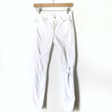 7 For All Mankind The Ankle Skinny White Distressed Jeans- Size 26 (Inseam 27.5”) see notes