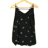 LOFT Black Tank With Zebras NWT- Size XS
