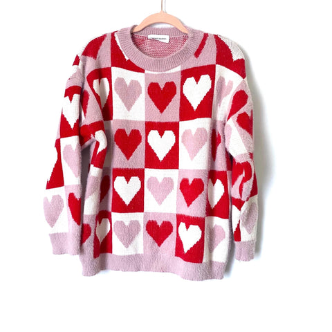 Goodnight Macaroon Heart Print Sweater- Size ~S/M
