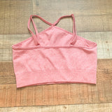 No Brand Heathered Pink Triangle Top Sports Bra- Size S (We Have Matching Leggings!)