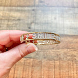 APM Monaco CZ Smile Happy Fun Open Cuff Bracelet