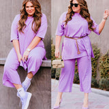 Dressed In Lala Lavender Lex Ribbed Playsuit- Size L (See Notes)