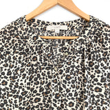 LOFT Leopard Polyester Long Sleeve Button Up Blouse- Size XS