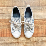 Pre-Owned Chanel White Leather Logo Trainer Sneakers- Size 39 (US 8)