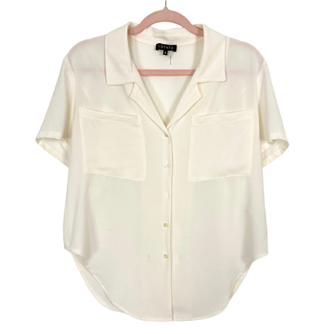 1. State Cream Short Sleeve Button Down Top- Size S (see notes)