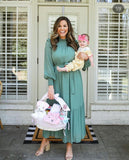 English Factory Green Swiss Dot Dress- Size S