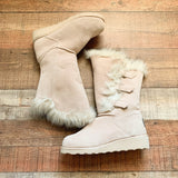 Bearpaw Tan Platform Faux Fur Boots- Size 9 (see notes)