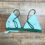 Forever 21 Green/Aqua Front Tie Padded Triangle Bikini Top- Size M (sold out online, we have matching bottoms)