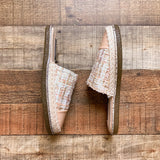 Swofeili Cream/Pink/Tan Tweed Espadrille Mule Sandals- Size 37/US 7 (BRAND NEW)