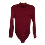 Yummie Wine Mock Neck Long Sleeve Full Back Bodysuit- Size M/L (see notes)