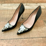 Kate Spade Black Gem Front Detail With Mirrored Gem Heels- Size 7 (See Notes)