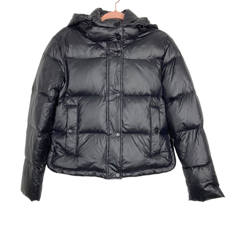 Italic Black Hooded Short Puffer Jacket- Size S (sold out online)