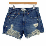 Abercrombie & Fitch The Boyfriend Mid Rise Distressed Denim Short- Size 26/2