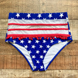 No Brand Red/White/Blue Star Mesh Bikini Bottoms- Size M