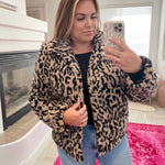 Amaryllis Animal Print Sherpa Jacket- Size XL