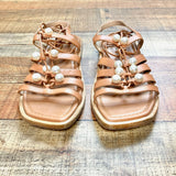 Stuart Weitzman Lace Up Pearl Sandals- Size 8.5 (sold out online)