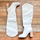 Oasis Society White Tall Boots- Size 7