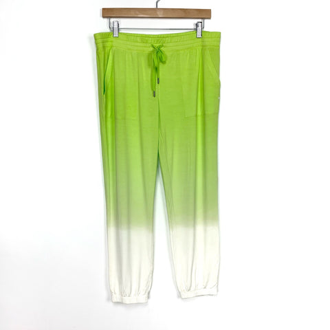 P.J. Salvage White/Lime Green Ombre Joggers- Size M (We Have Matching Top!) (Inseam 24”)