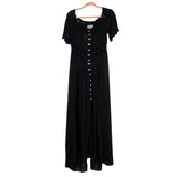 Bohome Black Open Woven Crochet Button Front Dress NWT- Size M