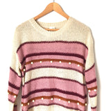 Flamingo Urban Striped Pom Pom Sweater- Size S