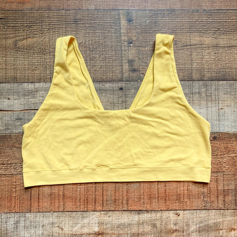 Soma Yellow Ribbed Sports Bra/Bralette- Size XL