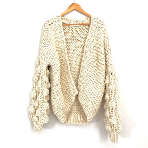 Goodnight Macaroon Cream Knit Bubble Sweater- Size ~S