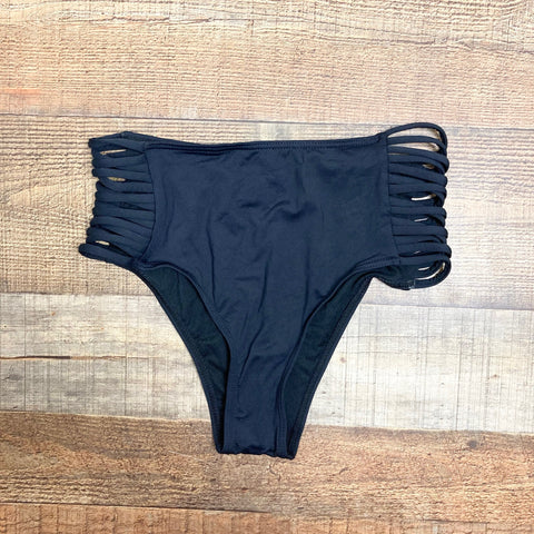 Envya Black with Criss Cross Strap Sides Bikini Bottoms NWOT- Size S (we have matching top)