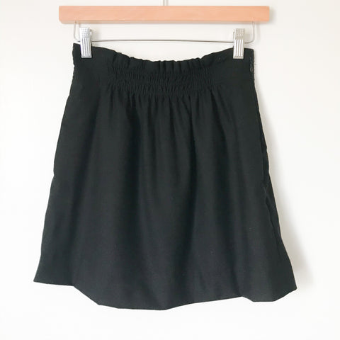 J Crew Black Elastic Waist Skirt- Size 2