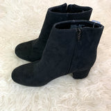 Time & Tru Faux Suede Black Booties NWT- Size 8.5