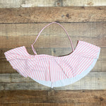 Show Me Your Mumu x Barbie Pink/White Striped Ruffle Removable Halter Bikini Top- Size M (we have matching bottoms)