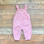 Angel Dear Pink Floral Corduroy Overalls- Size 12-18M