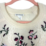 Club Monaco Cream Wool Floral Sweater- Size L (sold out online, see photo)