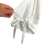 H&M White Button Up Tie Sleeve Top- Size 14