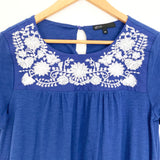 Gibson Embroidered Blue Blouse- Size XS