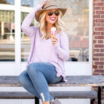 We the Free Purple Flowy Long Sleeve Top- Size XS