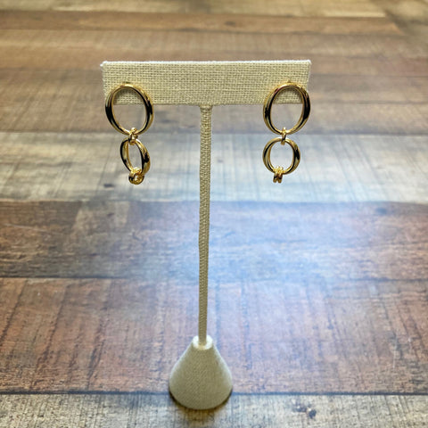 BaYou with Love Recycled Brass Plated 14K Yellow Gold Oval Chain Earrings