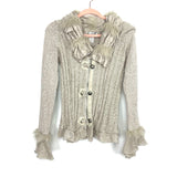 La Seine Grey Heathered Fur Zip Up Sweater- Size M