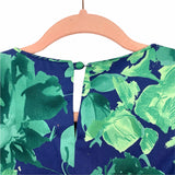 J Crew Collection Navy Blue/Green Peplum Top- Size 4 (See Notes)
