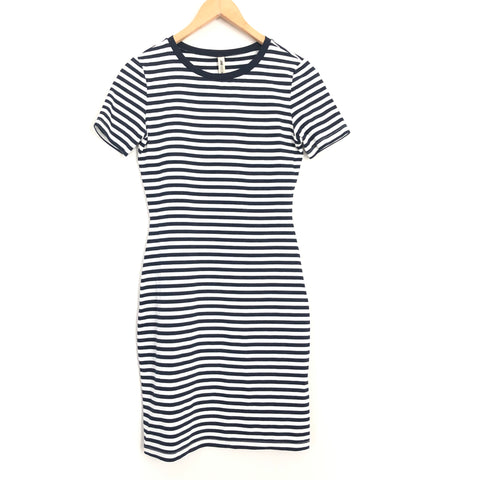 Jane Hudson Navy and White Striped Betty T-Shirt Dress- Size XS