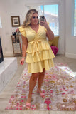 Eloquii Yellow Ruffle Belted Dress NWT- Size 14 (sold out online)