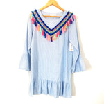 JJ's Fairyland Striped Ruffle Tassel Dress/Cover Up NWT- Size S