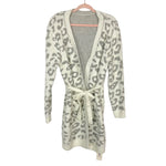 Comfyluxe Ivory/Gray Animal Print Super Soft Cardigan NWT- Size ~S (see notes)