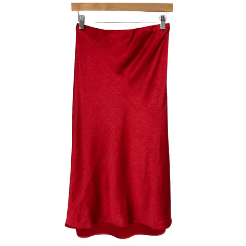 Skies are Blue Satin Red Midi Skirt NWT- Size XL