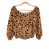 Hibluco Animal Print Off The Shoulder Top- Size S