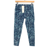 Sweaty Betty Beetle Blue Herringbone Print 7/8 Power Sculpt Leggings NWT- Size S (Inseam 24")