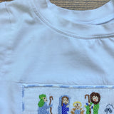 Mermaids and Marlins White Smocked Nativity Long Sleeve Top- Size 3 (see notes)