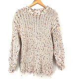 Loveriche Rainbow Fleck Knit Sweater Fringe Hem- Size S