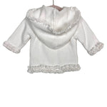 2H Knits White Knit Jacket- Size 3/6M