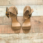 Jessica Simpson Brown Suede Like Tortoise Ankle Buckle Heels - Size 7 (Like New Condition!)